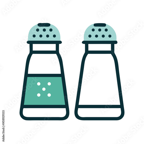 Salt and Pepper Shakers Icon Representing Seasoning and Condiments