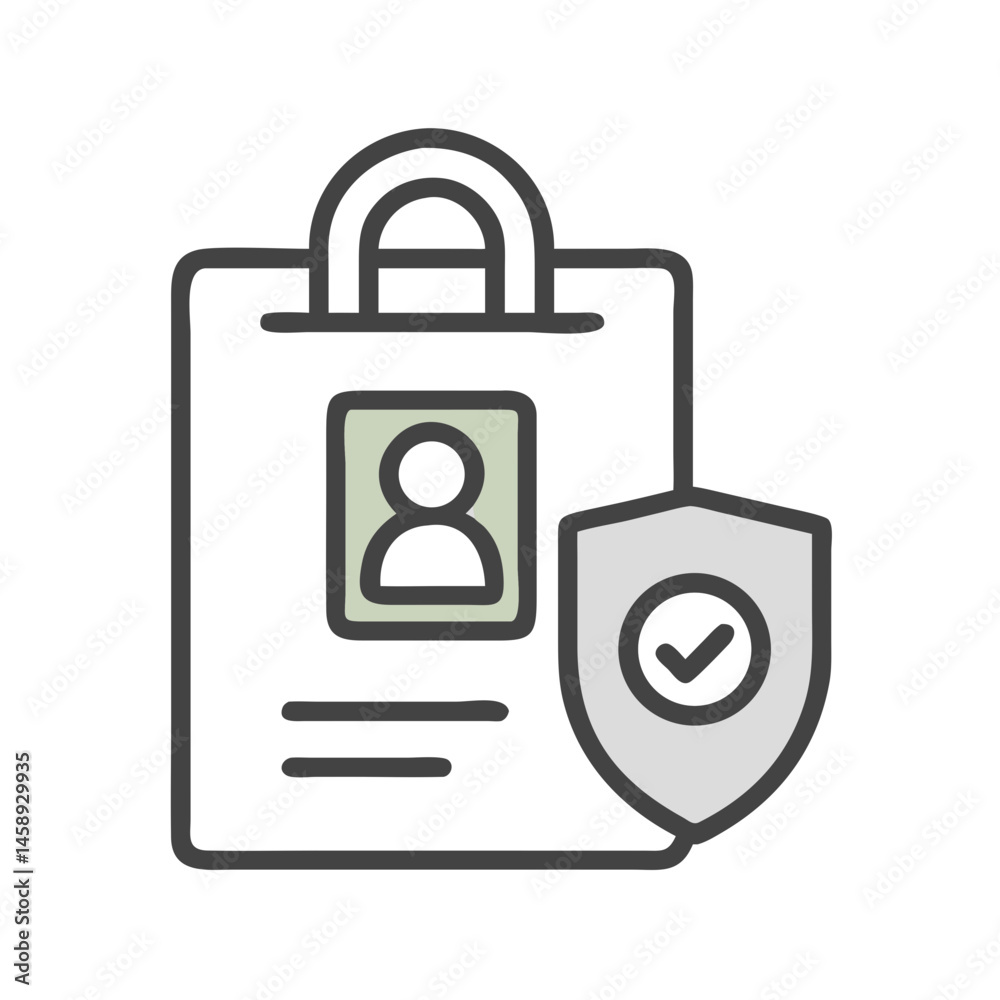Security Badge with Lock Icon Representing Secure Access and Authorization Security Badge with Lock Icon Representing Secure Access and Authorization