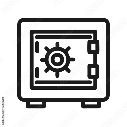Secure Safe Box Icon Representing Locked Storage and Valuables Protection