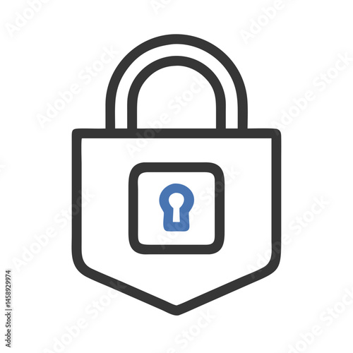 Security Badge with Lock Icon Representing Secure Access and Authorization