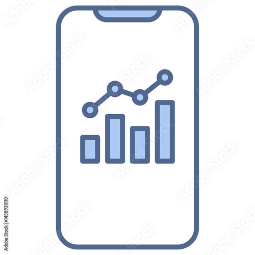 Mobile Analytics Blue Icon