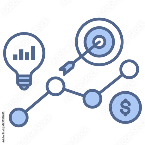 Demand Forecasting Blue Icon