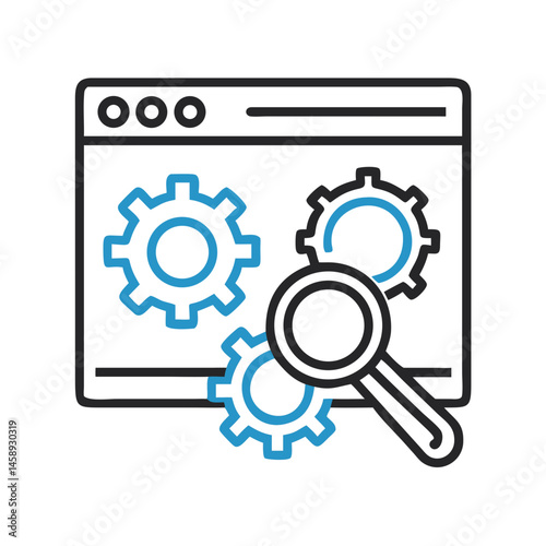 SEO Gear Icon Representing Search Engine Optimization and Technical SEO Tools