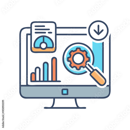 SEO Gear Icon Representing Search Engine Optimization and Technical SEO Tools