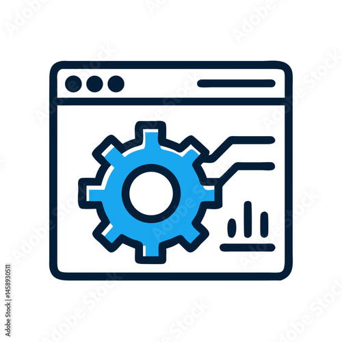 SEO Gear Icon Representing Website Optimization and Technical Configuration