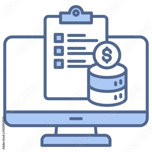 Data Monetization Blue Icon