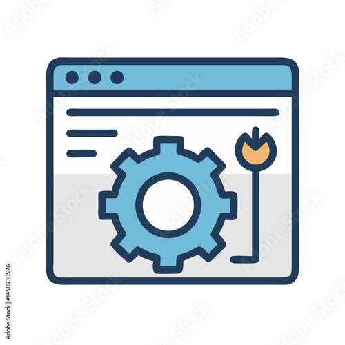 SEO Gear Icon Representing Website Optimization and Technical Configuration