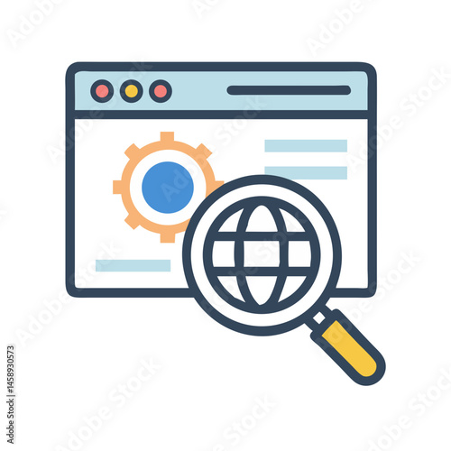 SEO Webpage Icon Representing Search Engine Optimization and Digital Marketing