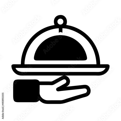 Serving Dish Icon Representing Food or Dining Presentation