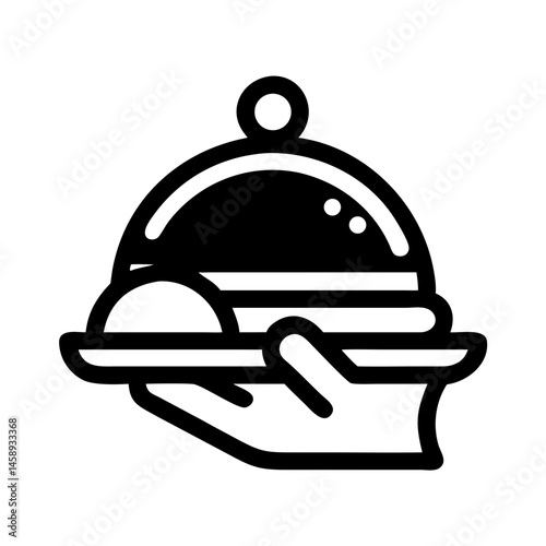 Serving Dish Icon Representing Food or Dining Presentation
