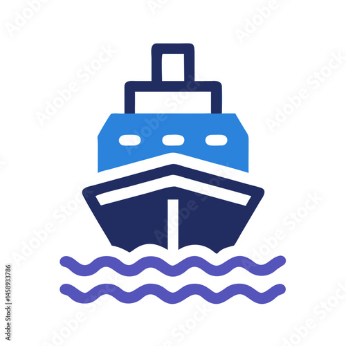 Ship Icon Representing Travel or Maritime Transportation