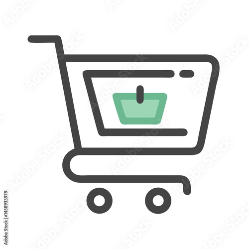 Shopping Cart Icon Representing E-Commerce and Online Retail