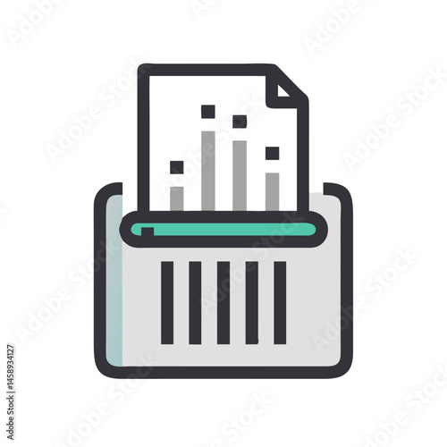 Shredded Document Icon Representing Data Destruction and Confidentiality