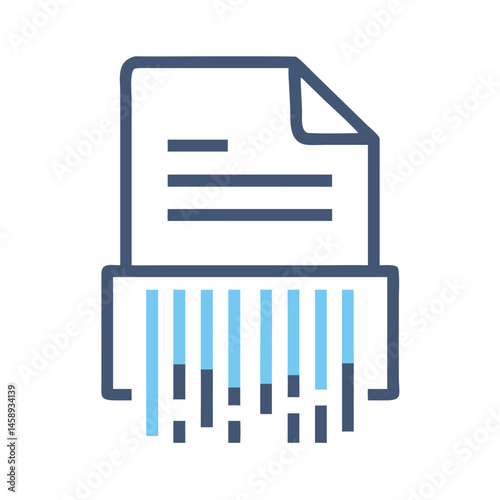 Shredded Document Icon Representing Data Destruction and Confidentiality