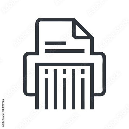 Shredded Document Icon Representing Data Destruction and Confidentiality