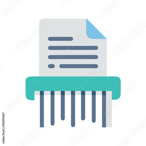 Shredded Document Icon Representing Data Destruction and Confidentiality