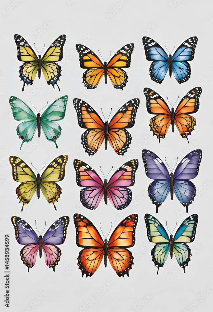 Naklejka premium Ethereal Elegance: Butterflies at Dawn