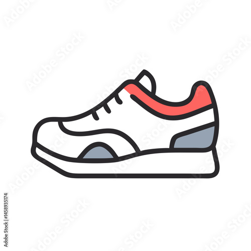 Sneaker Icon Representing Sports Footwear and Athletic Style