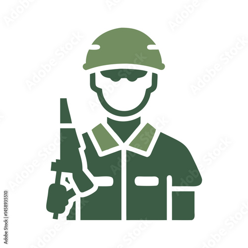 Soldier Icon Representing Military or Defense Forces