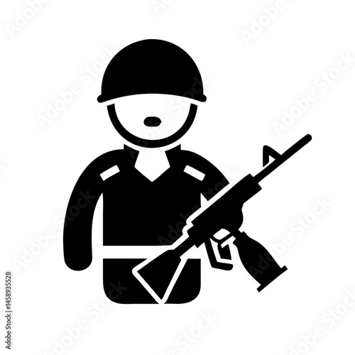 Soldier Icon Representing Military or Defense Forces