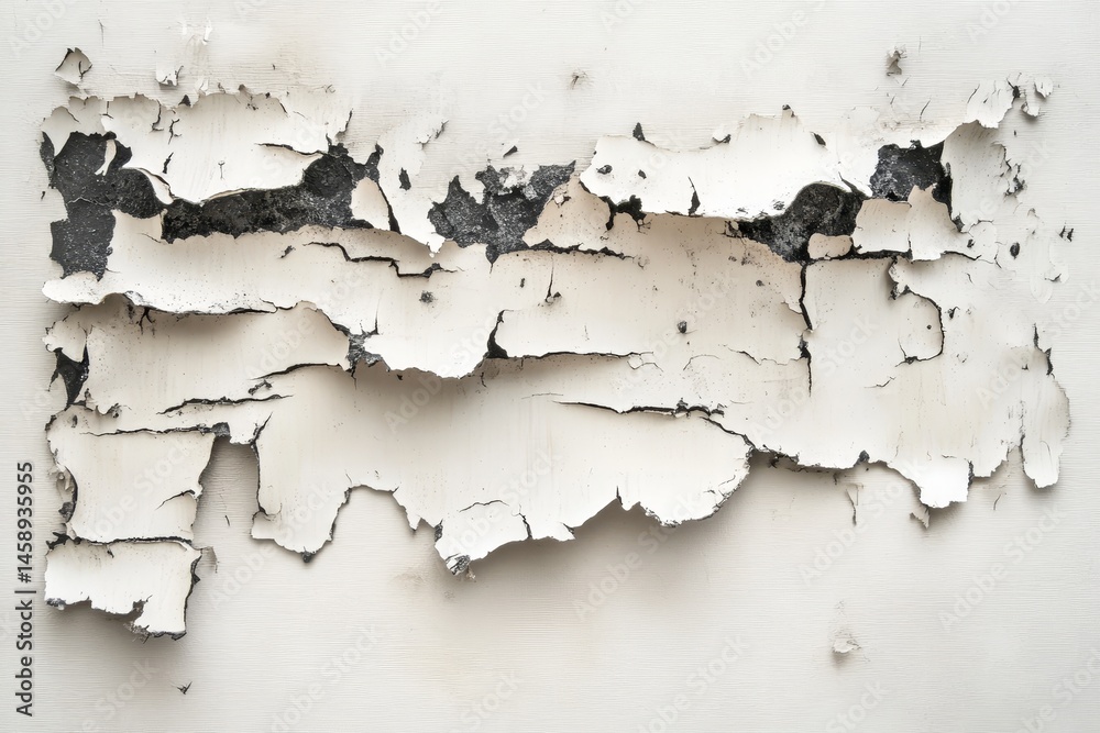 Obraz premium Peeling paint reveals underlying dark gray surface.