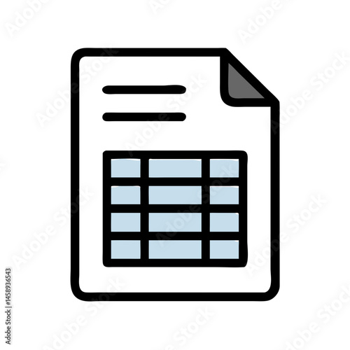 Spreadsheet Table Document Icon Representing Data Management and Organization