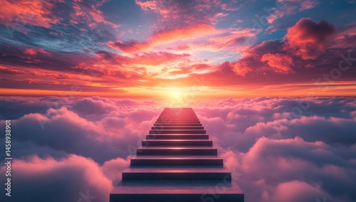 Celestial stairway to heaven at sunrise