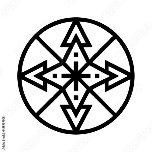Star Cross Mandala Icon Representing Mixed Symbolism and Spiritual Design
