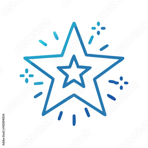Star Icon with Sparkles Representing Fame and Recognition