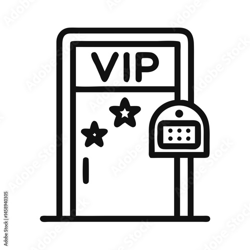 Star Stamped Door Icon Representing VIP Access and Exclusive Entry