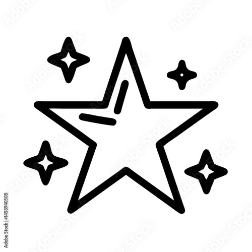 Star with Sparkles Icon Representing Fame or Stardom and Recognition