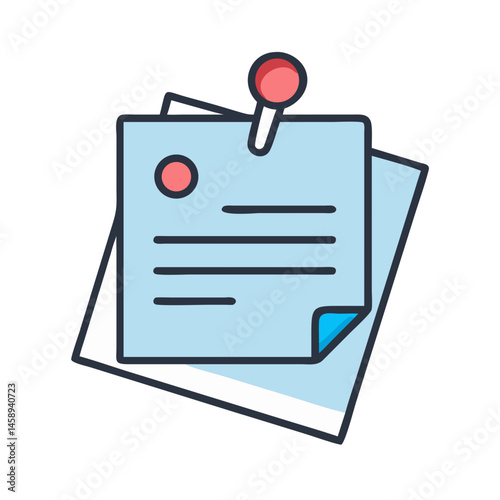 Sticky Notes with Pin Icon Representing Reminders and Quick Memos