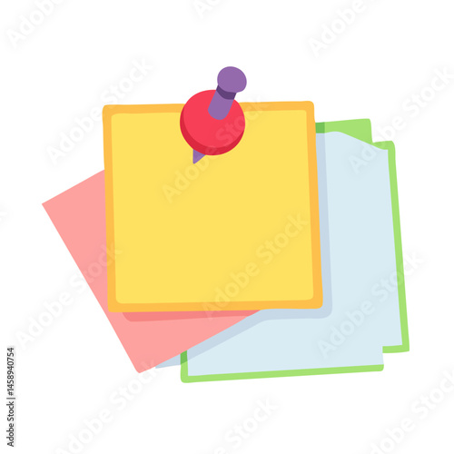 Sticky Notes with Pin Icon Representing Reminders and Quick Memos