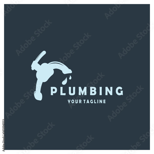 plumbing logo for water tap pipes for buildings, building stores, repair services, contractors, businesses, companies