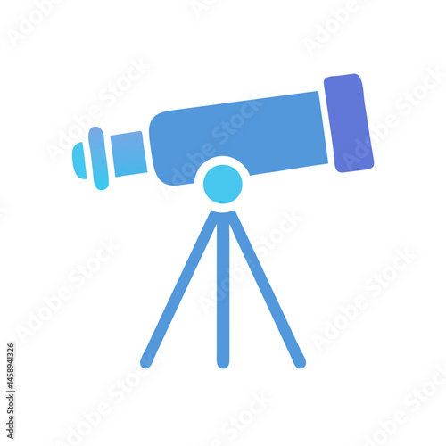 Telescope Icon Representing Observation or Scanning and Exploration