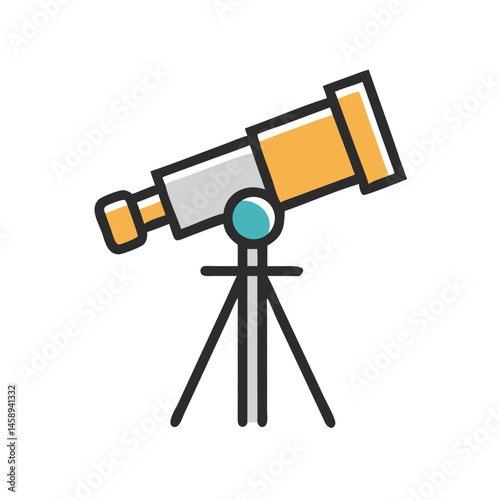 Telescope Icon Representing Observation or Scanning and Exploration