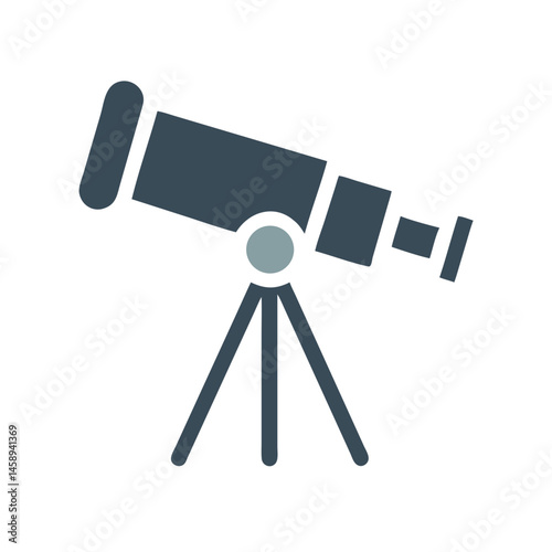 Telescope Icon Representing Observation or Scanning and Exploration