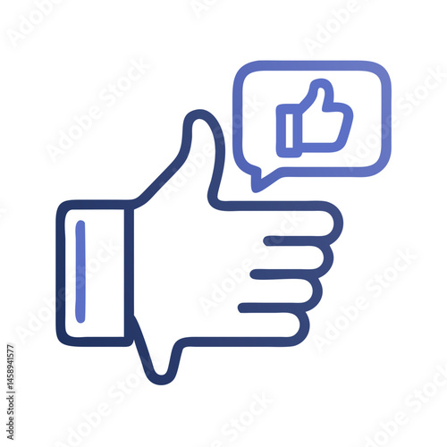 Thumbs Up Icon Representing Positive Feedback and Social Interaction