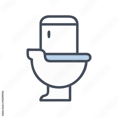 Toilet Bowl Icon Representing Bathroom Fixture and Sanitary Ware
