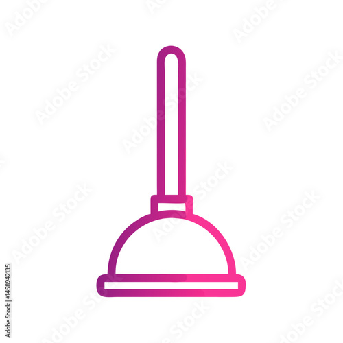 Toilet Plunger Icon Representing Bathroom Maintenance and Clog Removal