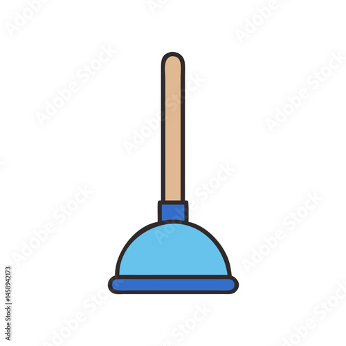 Toilet Plunger Icon Representing Bathroom Maintenance and Clog Removal