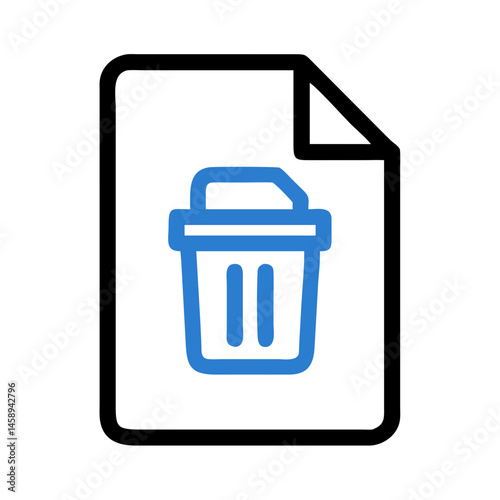 Trash Bin Icon Representing File Deletion and Digital Cleanup