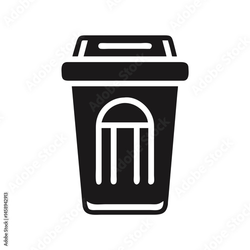 Trash Can Disposal Bin Icon Representing Waste Management and Cleanliness