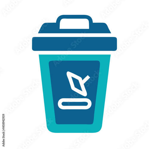 Trash Can Disposal Bin Icon Representing Waste Management and Cleanliness