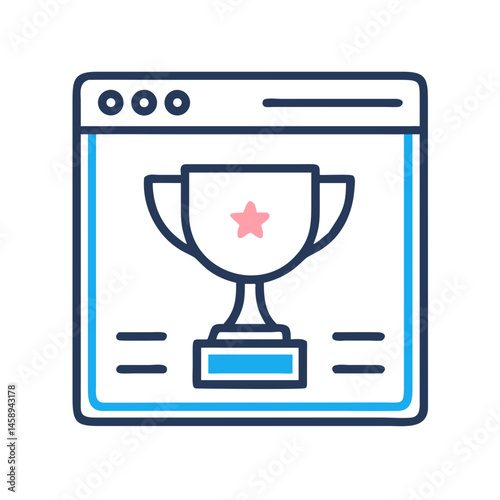 Trophy Icon Representing Website Achievement and Online Recognition