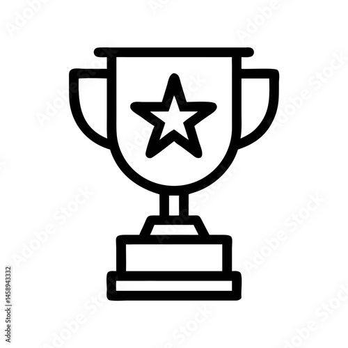 Trophy with Star Symbol Representing Achievement and Recognition