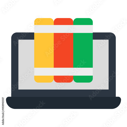 Online Education Laptop Books Elearning Digital Library Study