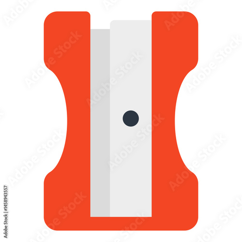 Red Plastic Pencil Sharpener Icon Illustration