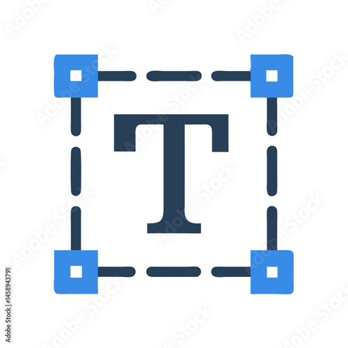 Typography Text Bounding Box Icon Representing Editable Text Layout and Font Adjustment