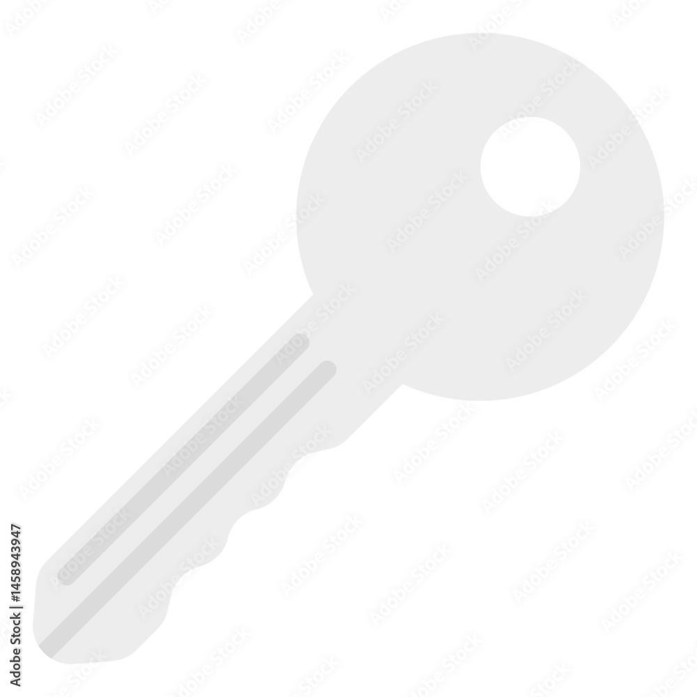Simple Gray Key Icon Security Access Symbol Illustration Simple Gray Key Icon Security Access Symbol Illustration